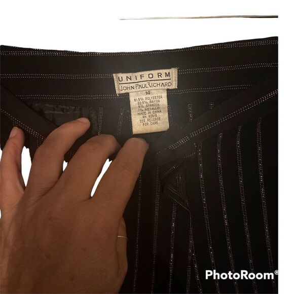 VINTAGE Wide Leg Stretch Pants with Metallic Detail - Picture 3 of 3